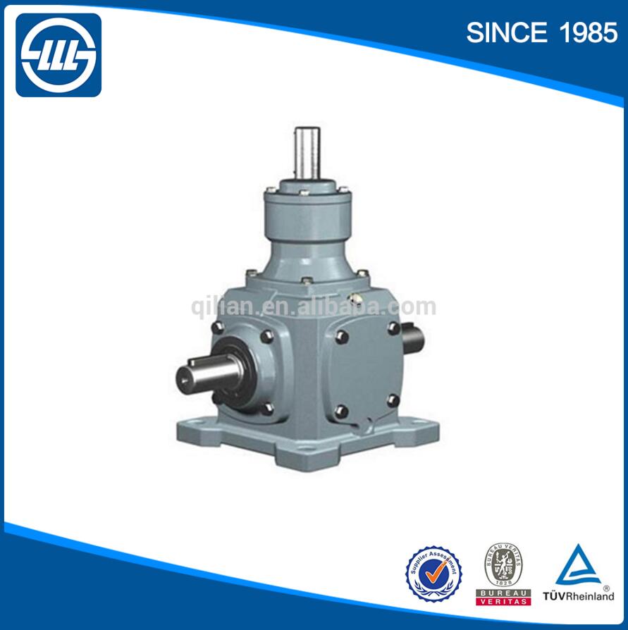 T shape spiral bevel gearbox with 1 or 2 shaft reducer